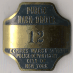 1929/30 New York Public Hack Driver