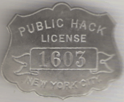 1911/12 New York Public Hack License