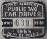Albany 1965 Public Taxi Cab Driver
