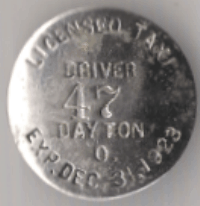 Dayton Ohio 1923 Licensed Taxi Driver