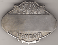 1923 Detroit Vendor License Uncirculated Michigan