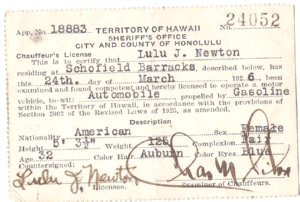 1926 Territory of Hawaii Chauffeurs License