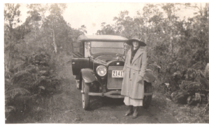 1920s Hawaii License Plate Photo of Woman and Car