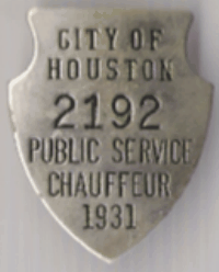1931 Houston Texas Public Service Chauffeur