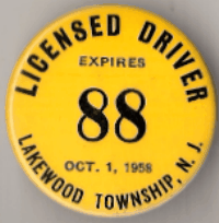 Lakewood New Jersey 1957/58 Licensed Driver