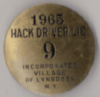 Lynbrook 1965 Hack Drivers License