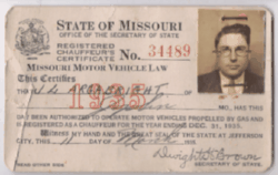 1935 Missouri Chauffeur License