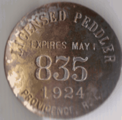 1923/24 Providence RI Peddler