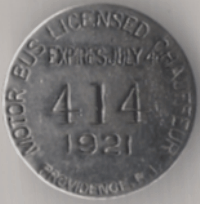 1920/21 Providence RI Motor Bus Licensed Chauffeur