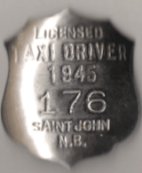 1945 Saint John New Brunswick Licensed Taxi Driver