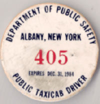 Albany 1984 Public Taxicab Driver