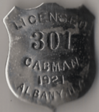 Albany 1921 Licensed Cabman