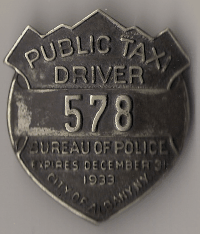 Albany 1933 Public Taxi Driver