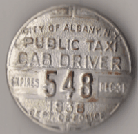 Albany 1938 Public Taxi Cab Driver