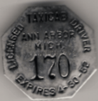 1951/52 Ann Arbor Licensed Taxicab Driver