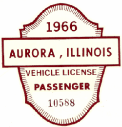1966 Aurora Passenger Vehicle License