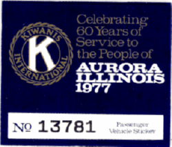 1977 Aurora Passenger Vehicle Sticker