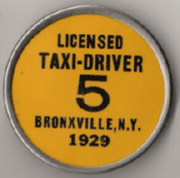 Bronxville 1929 Licensed Taxi-Driver