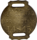 Buffalo 1907/08 Vehicle Tag