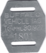 Buffalo 1926/27 Vehicle Tag
