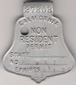 1928 California Non Resident Permit