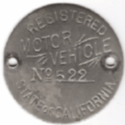 1905 California Registered Motor Vehicle