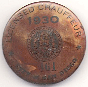 1930 Licensed Chauffeur