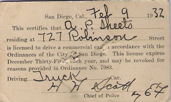 1938 Licensed Chauffeur