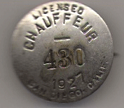 1927 Licensed Chauffeur