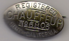 1907 California Registered Chauffeur