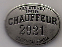 1915 California Registered Chauffeur
