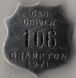 Brampton Ontario 1971 Cab Driver