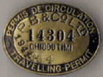 1941 Chicoutimi Travelling Permit