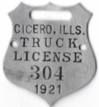 1921 Truck License