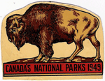 1949 Canadian National Parks Buffalo Windshield Sticker