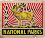 1962 Canadian National Parks Elk Windshield Sticker