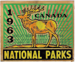 1963 Canadian National Parks Elk Windshield Sticker