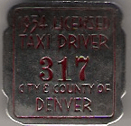 1934 Licensed Taxi Driver Denver