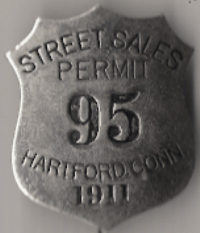 Hartford Connecticut 1911 Street Sales Permit