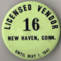 New Haven Connecticut 1940/41 Licensed Vendor