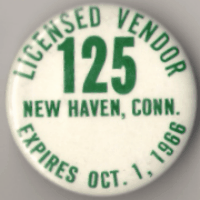 New Haven Connecticut 1965/66 Licensed Vendor