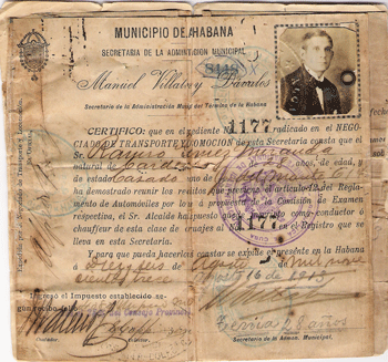 1913 Registro de Chauffeur