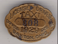Dayton Ohio 1929 Licensed Taxi Driver