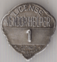 1921/22 Detroit Vendor Helper Michigan