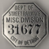 Detroit Dept of Street Railways Misc. Division Michigan