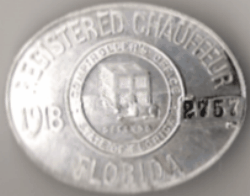 1918 Registered Chauffeur Badge