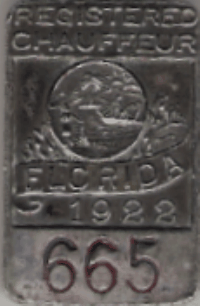 1922 Registered Chauffeur