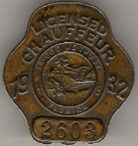 1932 Licensed Chauffeur