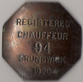 1920 Registered Chauffeur Brunswick