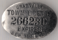 1955/56 Granville Town License Massachusetts